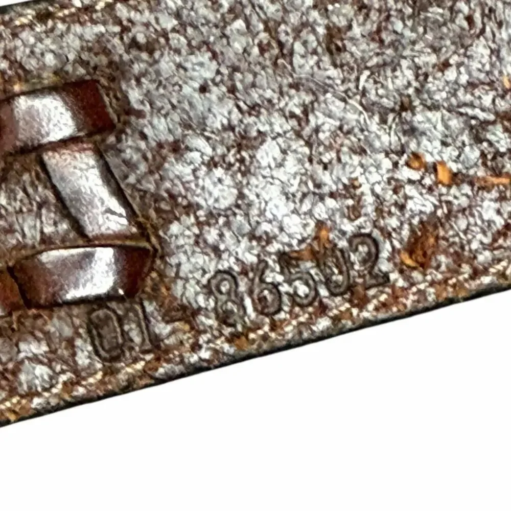 Vintage Latigo Leather Belt 34 Brown Antique Silver Concho Patina Braid Western‎